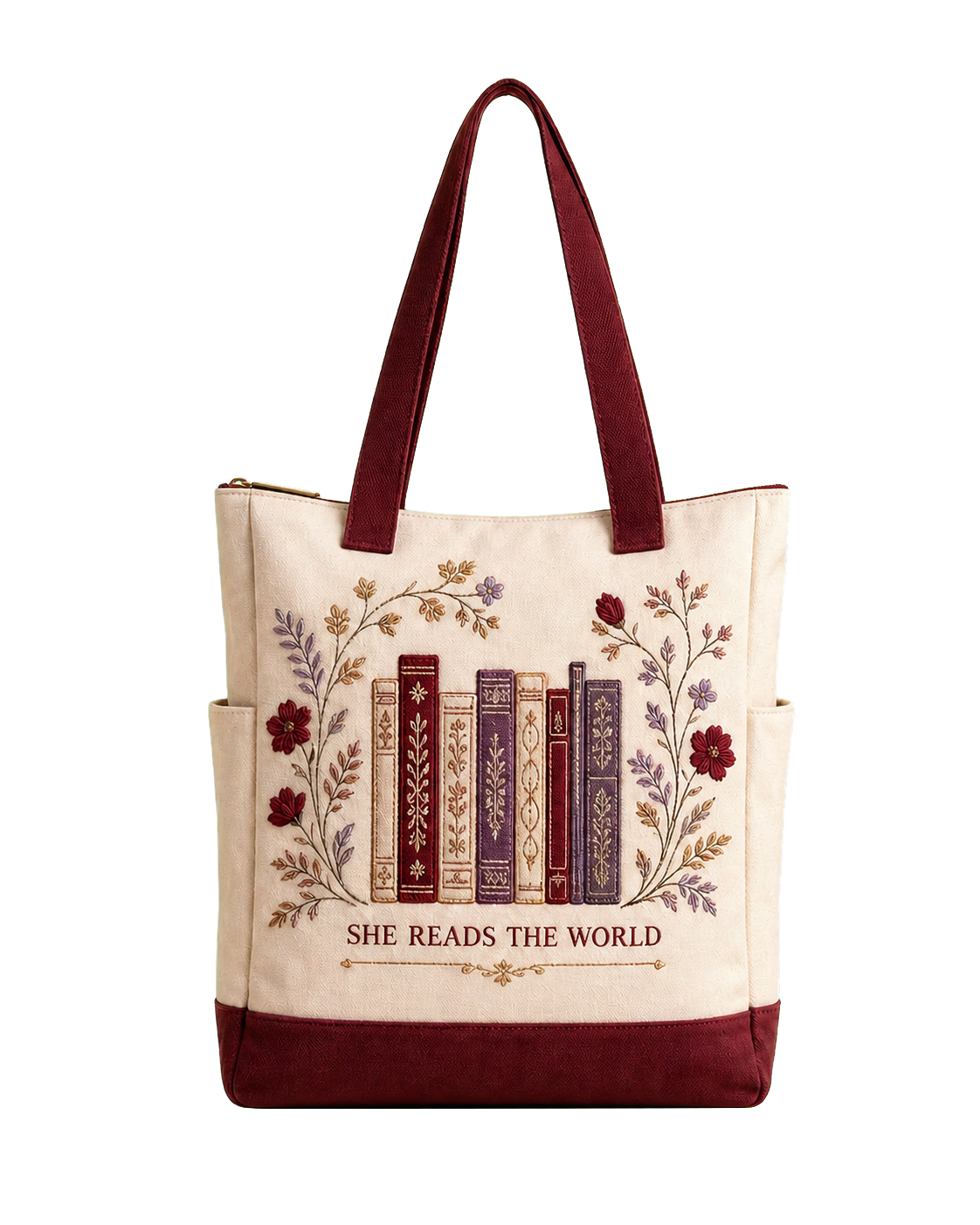 Book Print Tote front view